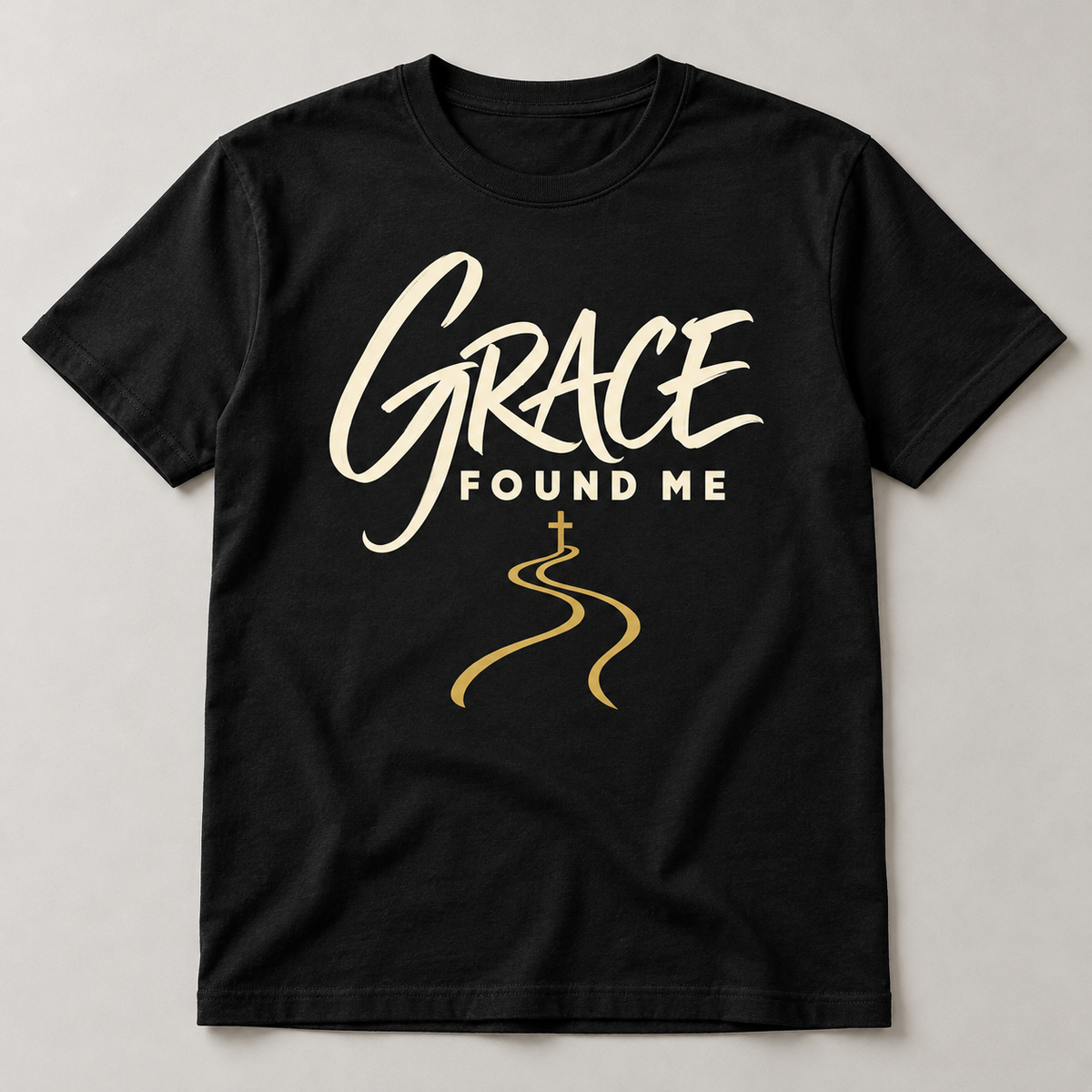 Black Grace Found Me T-shirt front mockup