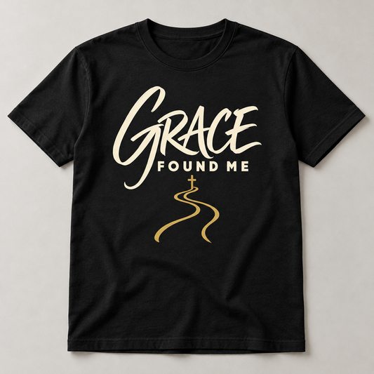 Black Grace Found Me T-shirt front mockup